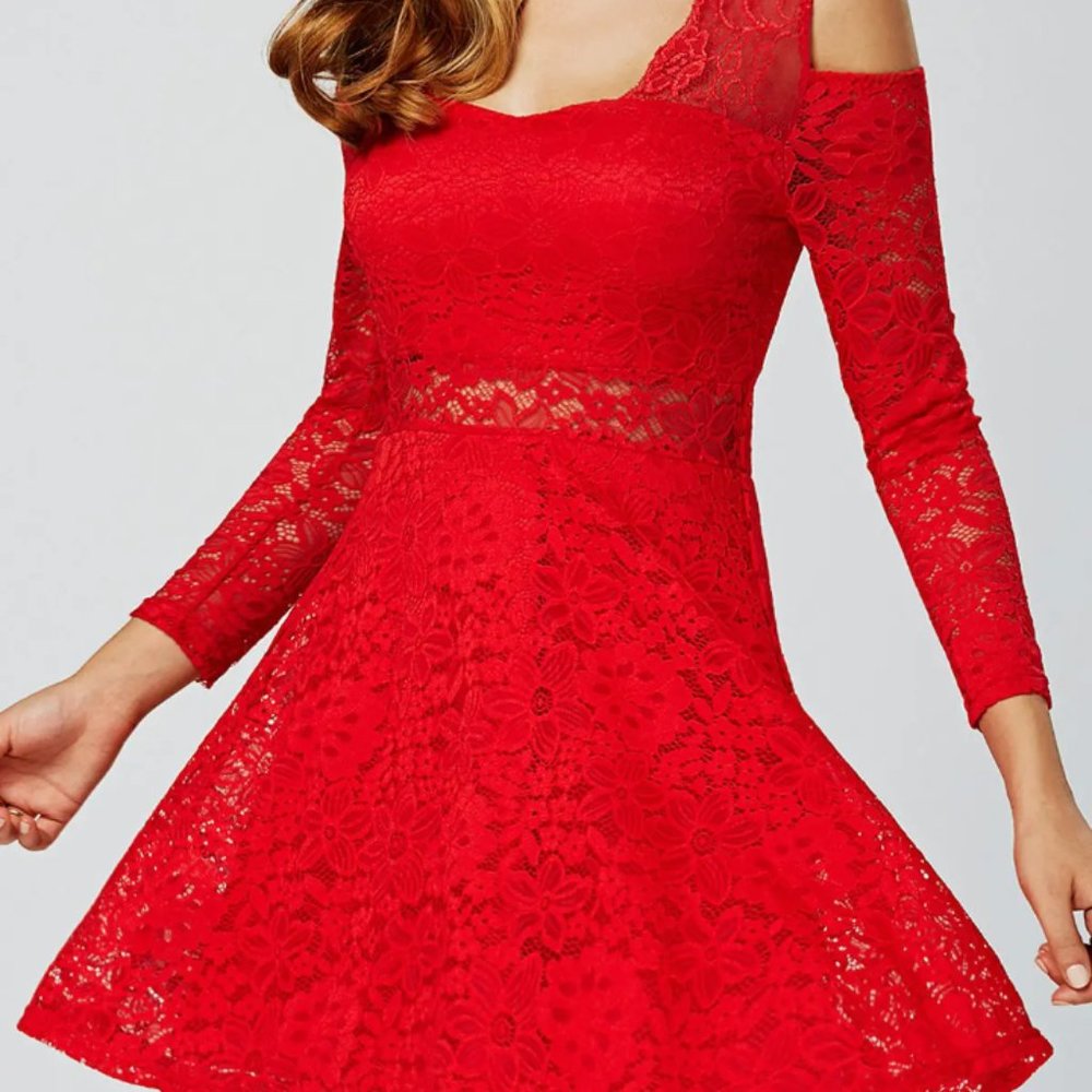 Cold Shoulder Lace Dress
